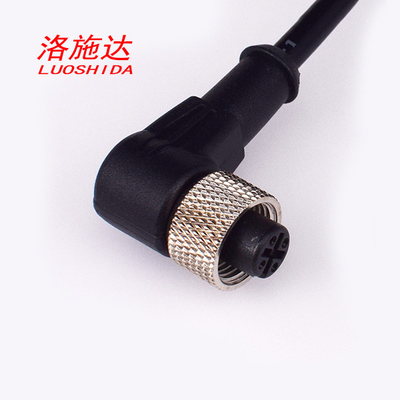 Conector de cabo do fio M12 4 que cabe o cabo fêmea do conector do cotovelo para todo o interruptor do sensor de proximidade de M12 4pin